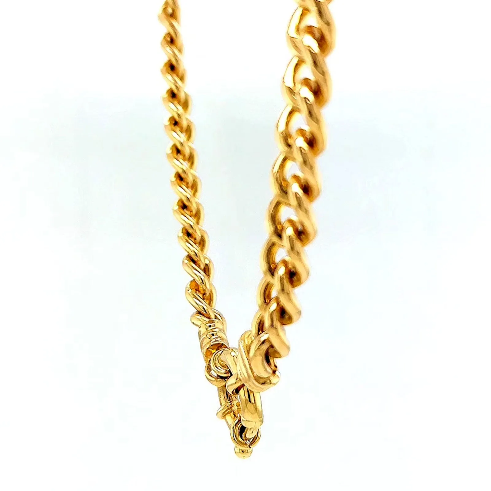 9ct Yellow Gold Silver Filled 50cm Curb with Bolt Ring Necklace