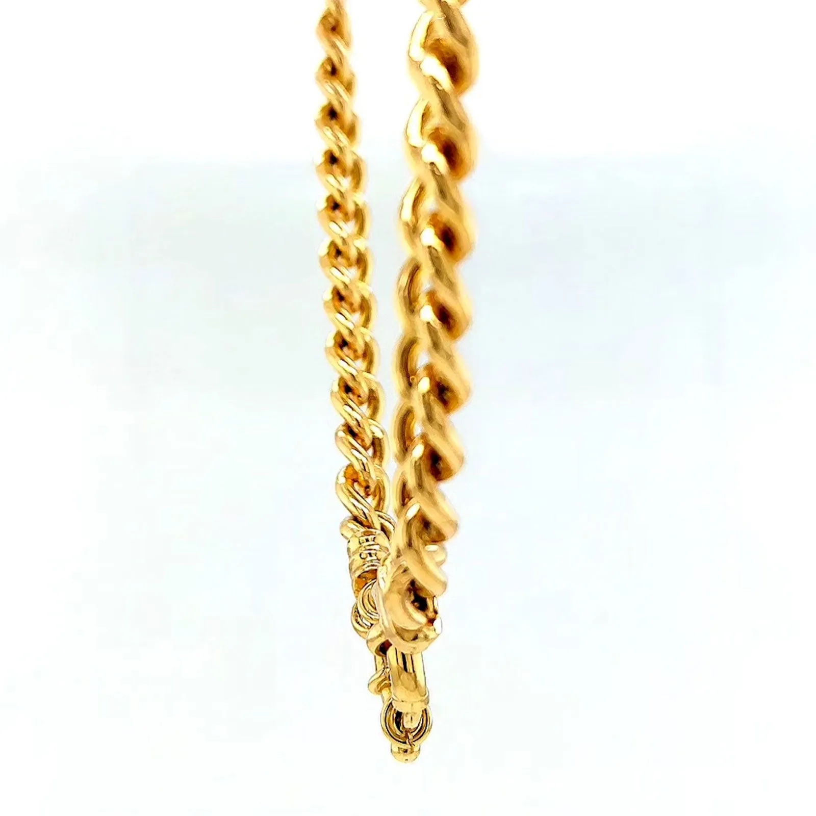 9ct Yellow Gold Silver Filled 50cm Curb with Bolt Ring Necklace