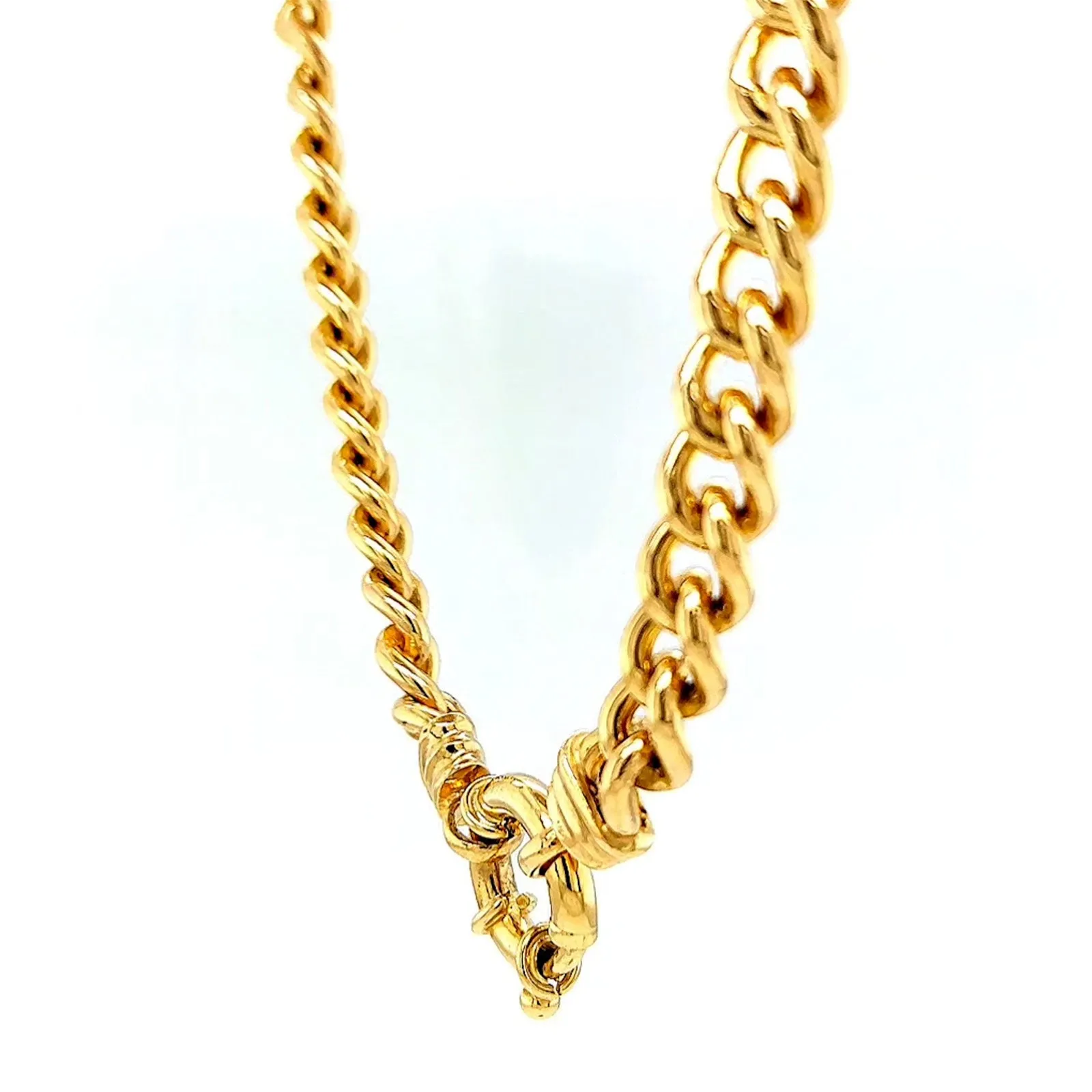 9ct Yellow Gold Silver Filled 50cm Curb with Bolt Ring Necklace