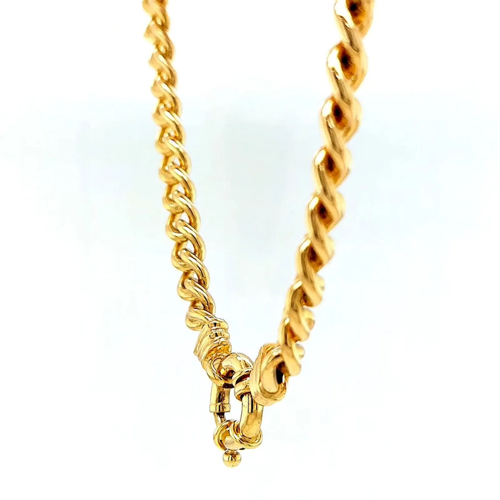 9ct Yellow Gold Silver Filled 50cm Curb with Bolt Ring Necklace
