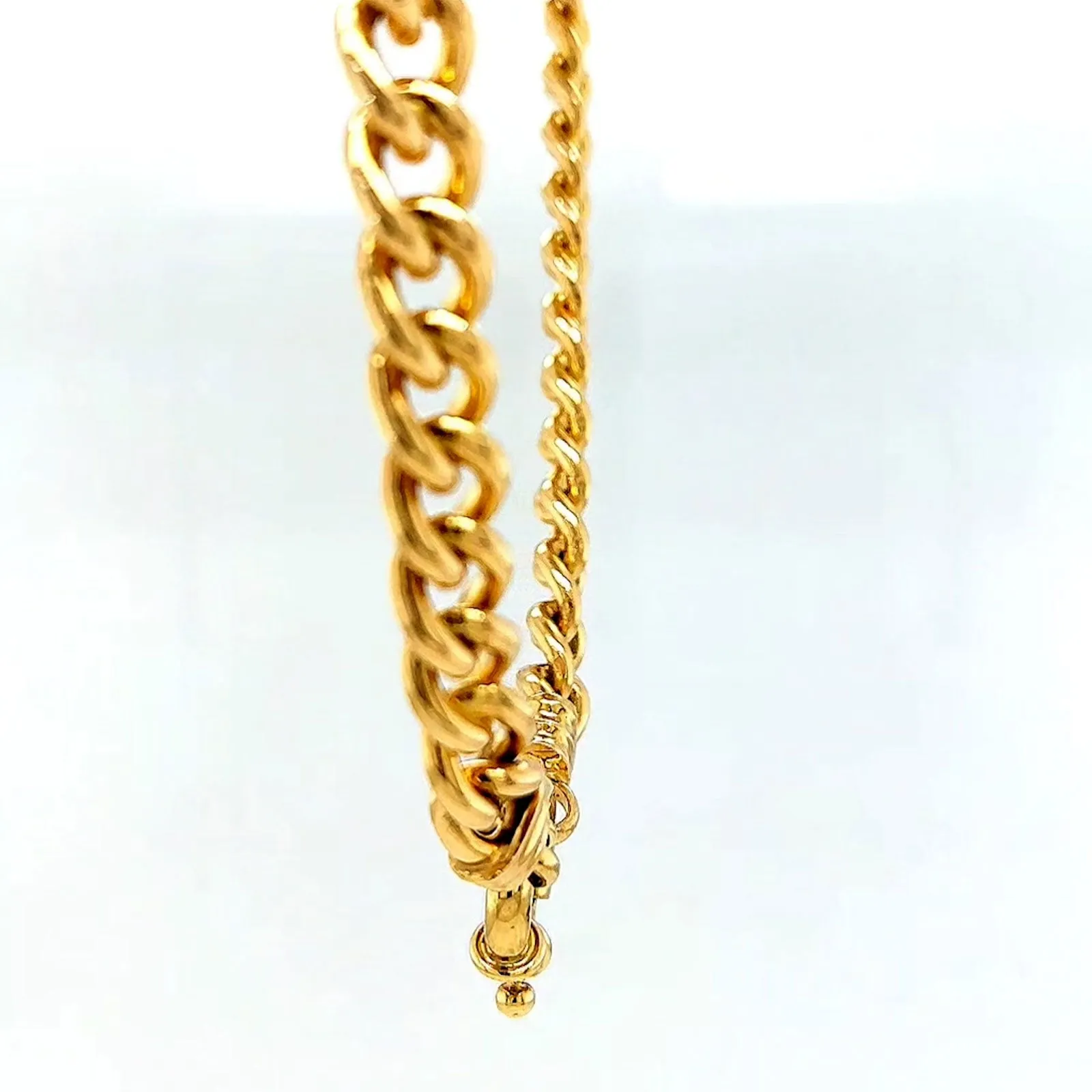 9ct Yellow Gold Silver Filled 50cm Curb with Bolt Ring Necklace