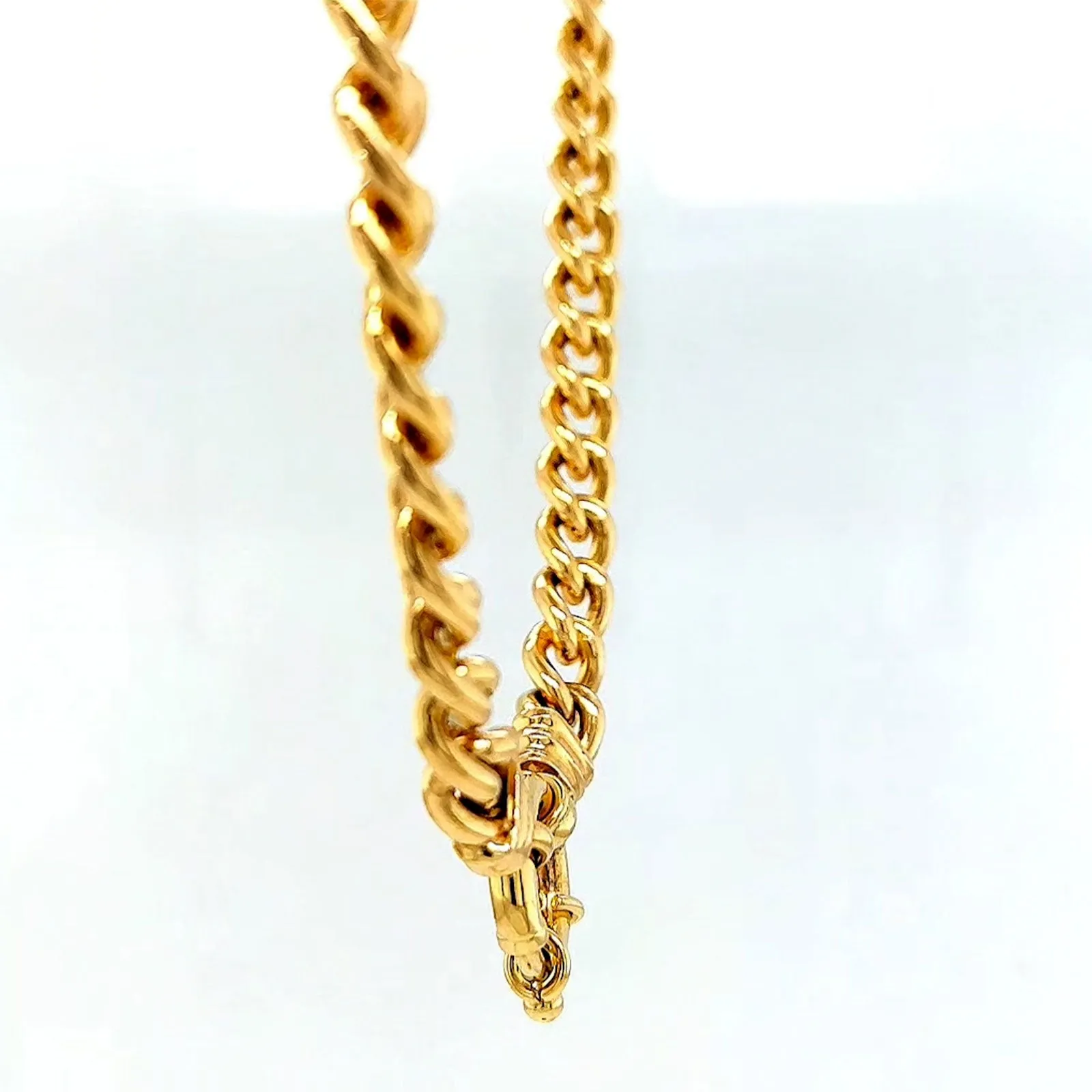 9ct Yellow Gold Silver Filled 50cm Curb with Bolt Ring Necklace