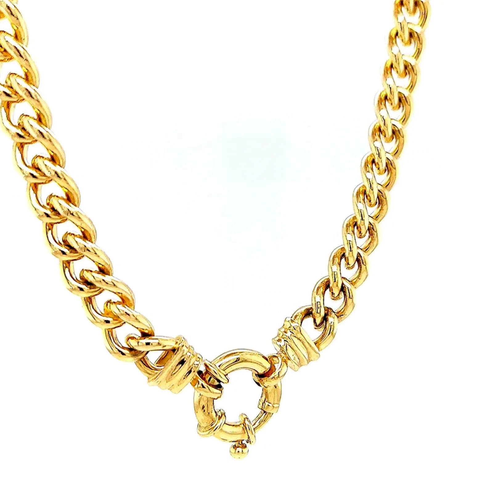 9ct Yellow Gold Silver Filled 50cm Curb with Bolt Ring Necklace