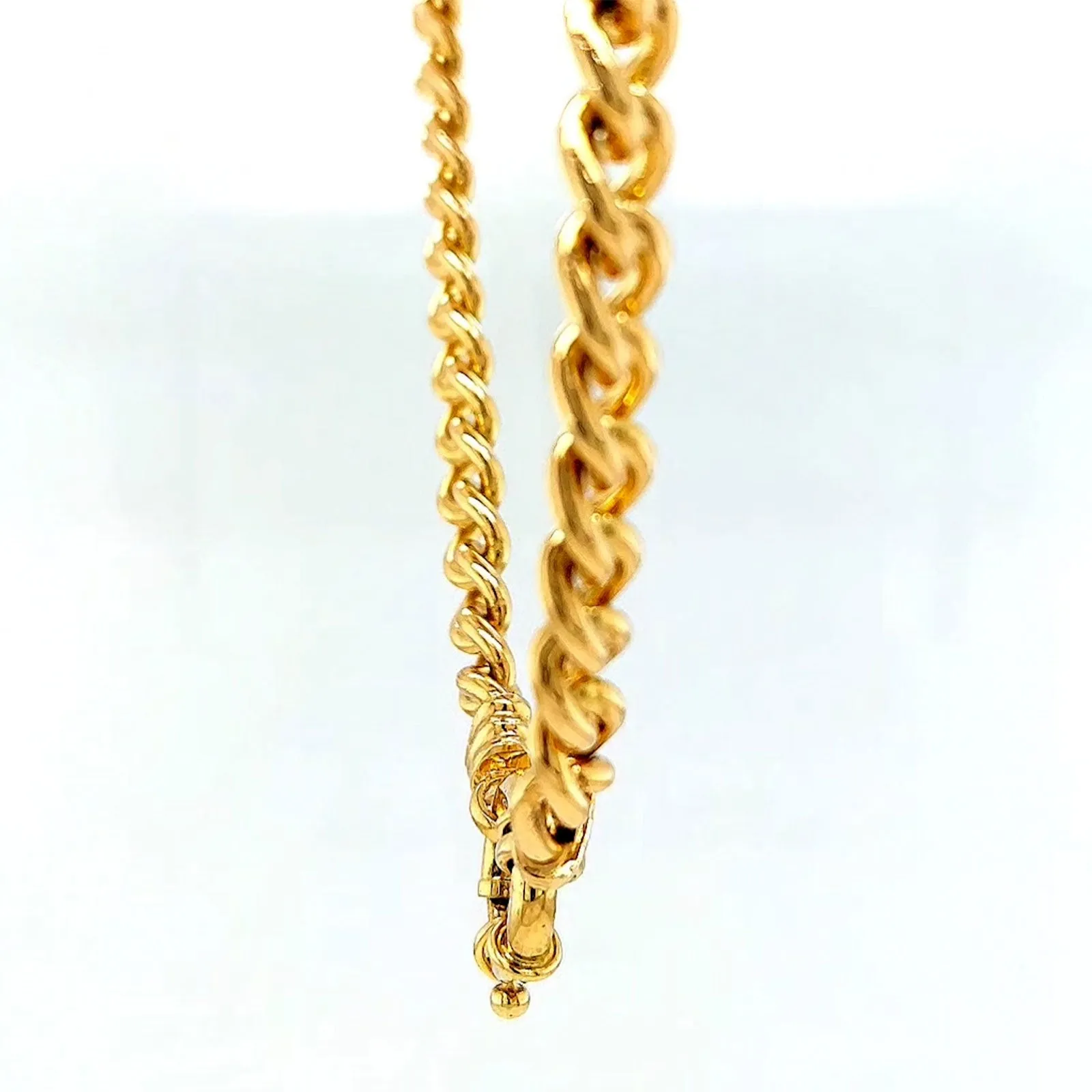 9ct Yellow Gold Silver Filled 50cm Curb with Bolt Ring Necklace