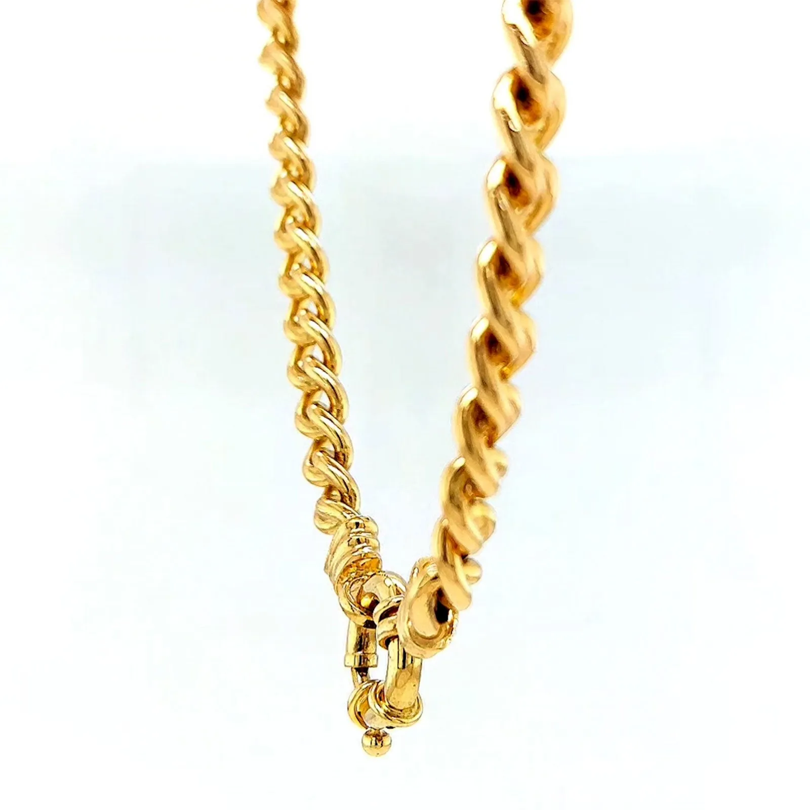 9ct Yellow Gold Silver Filled 50cm Curb with Bolt Ring Necklace