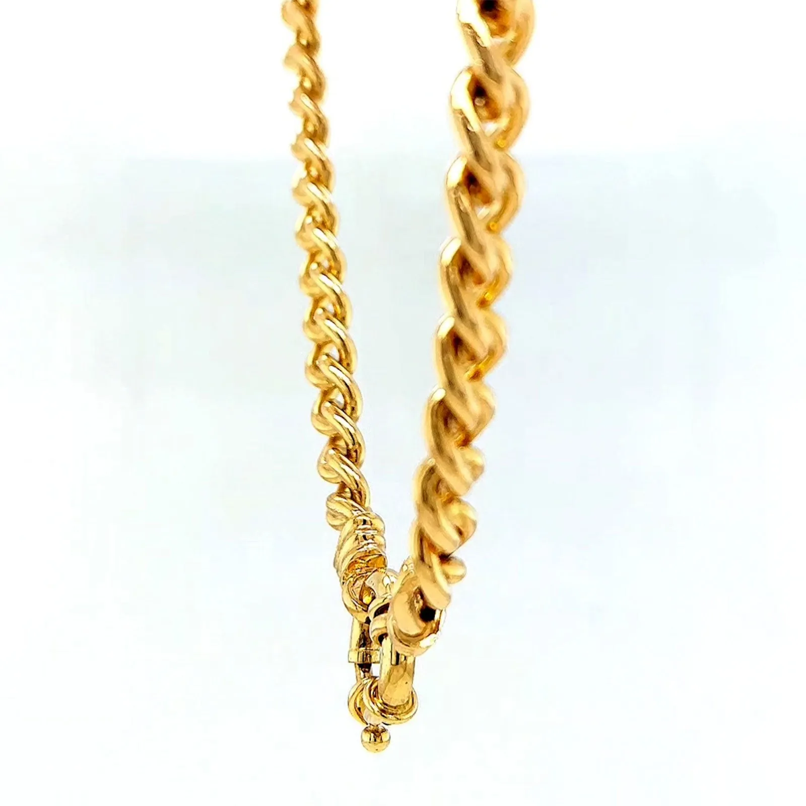 9ct Yellow Gold Silver Filled 50cm Curb with Bolt Ring Necklace