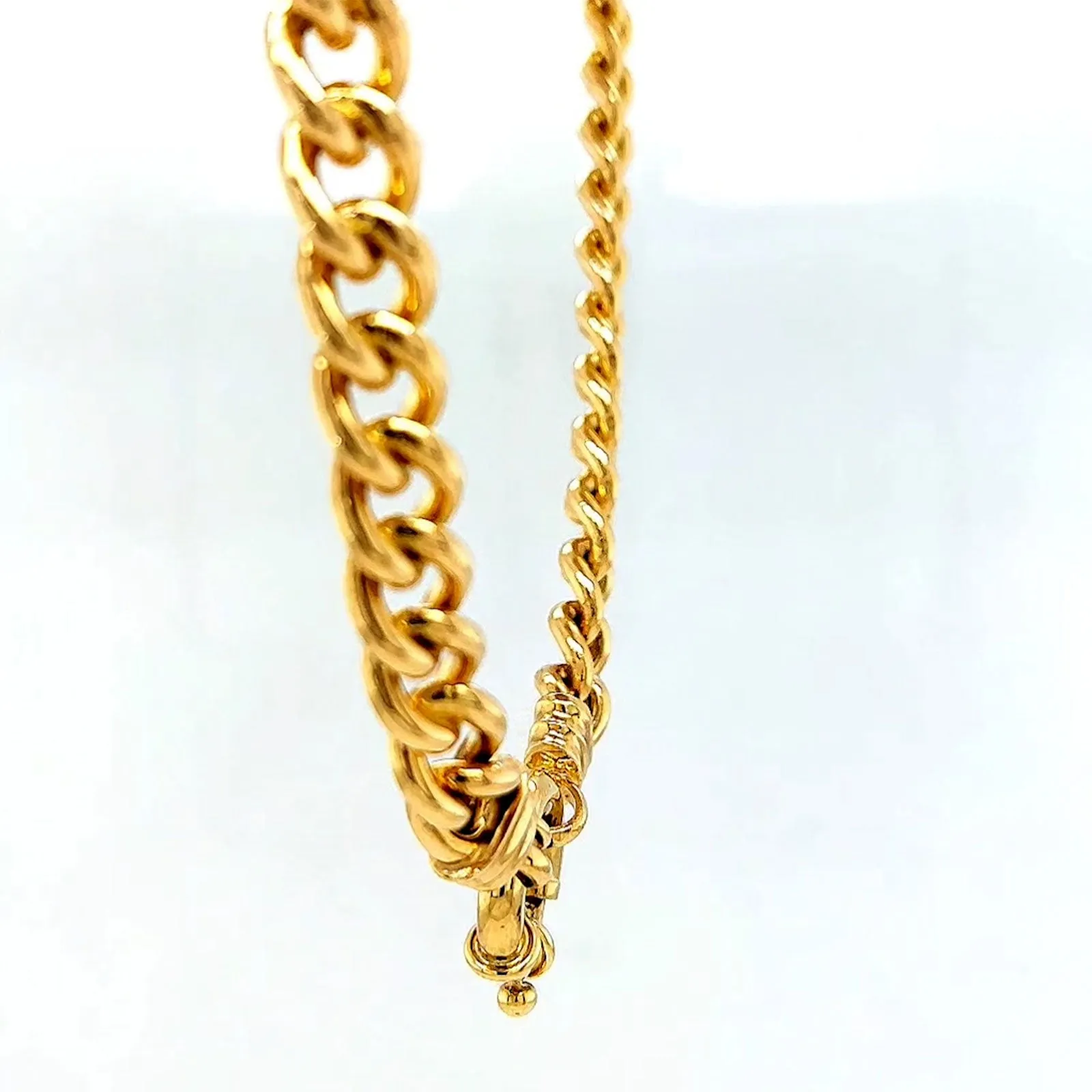 9ct Yellow Gold Silver Filled 50cm Curb with Bolt Ring Necklace