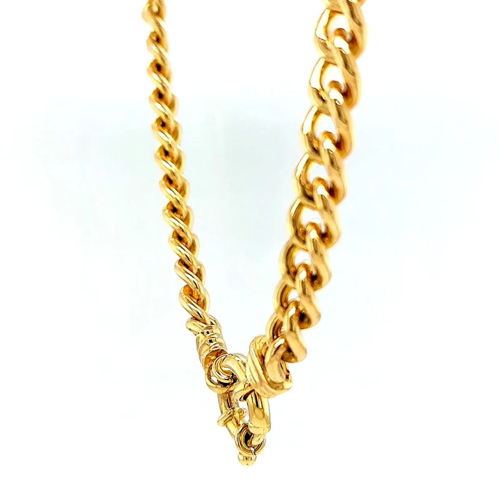 9ct Yellow Gold Silver Filled 50cm Curb with Bolt Ring Necklace