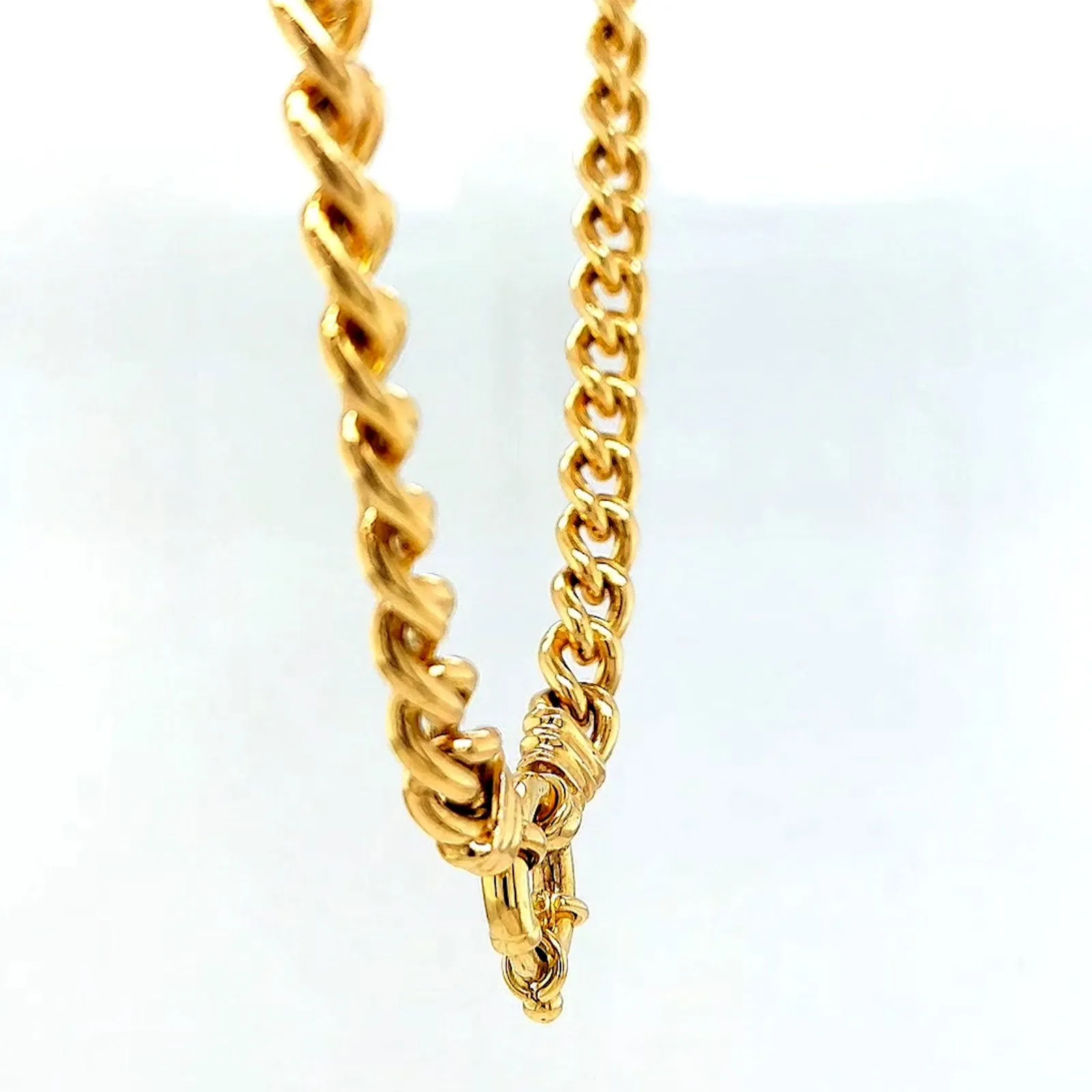9ct Yellow Gold Silver Filled 50cm Curb with Bolt Ring Necklace
