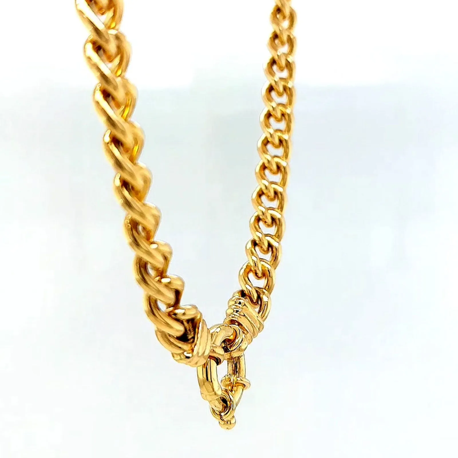 9ct Yellow Gold Silver Filled 50cm Curb with Bolt Ring Necklace