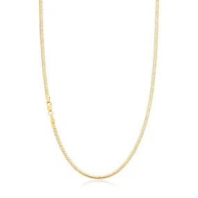 9ct Yellow Gold Silver Filled 50cm Flat Snake Chain