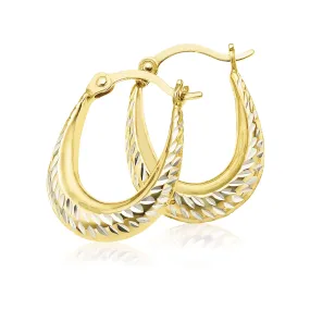 9ct Yellow Gold Silver Filled Hoop Earrings