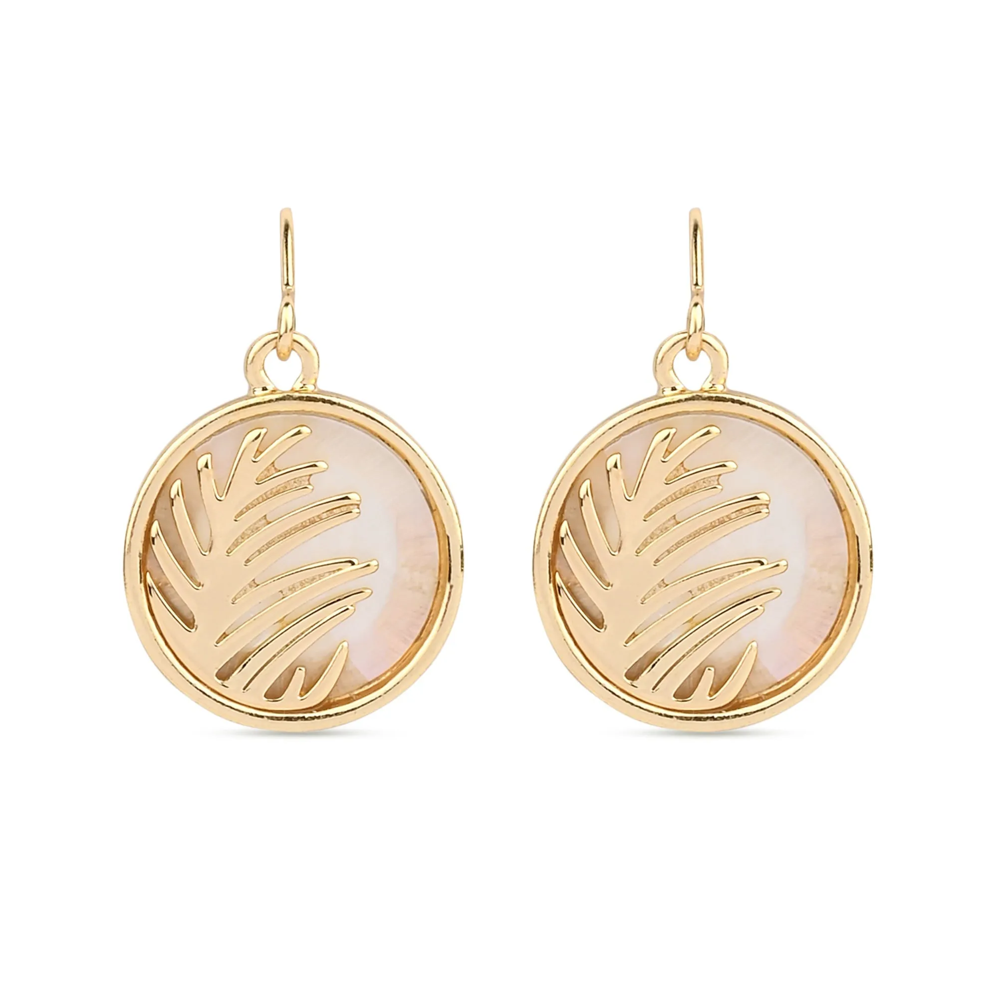 Accessorize London Women's Gold Moonstone Circle Leaf Earring