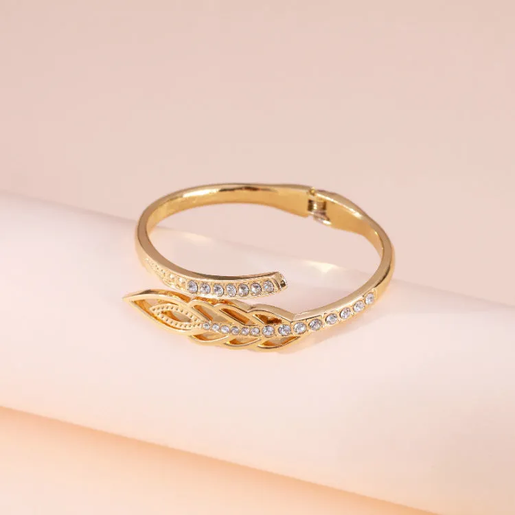 Alloy Bracelet, Leaf Diamond, Creative Personality, Light Luxury