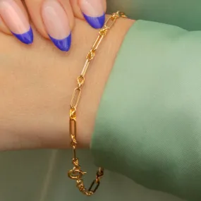 Antique 15ct Gold Lover's Knot Trombone Link Bracelet