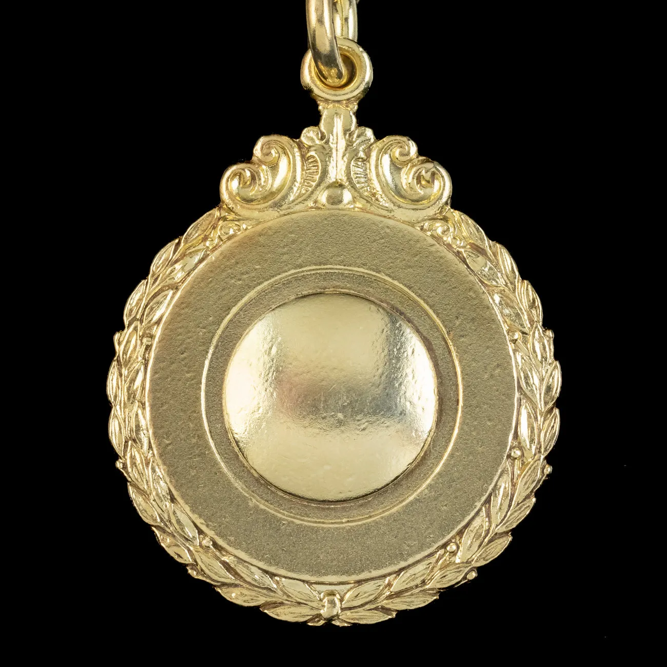 Antique Edwardian Albert Chain And Medallion Sterling Silver Gold Gilt Dated 1911