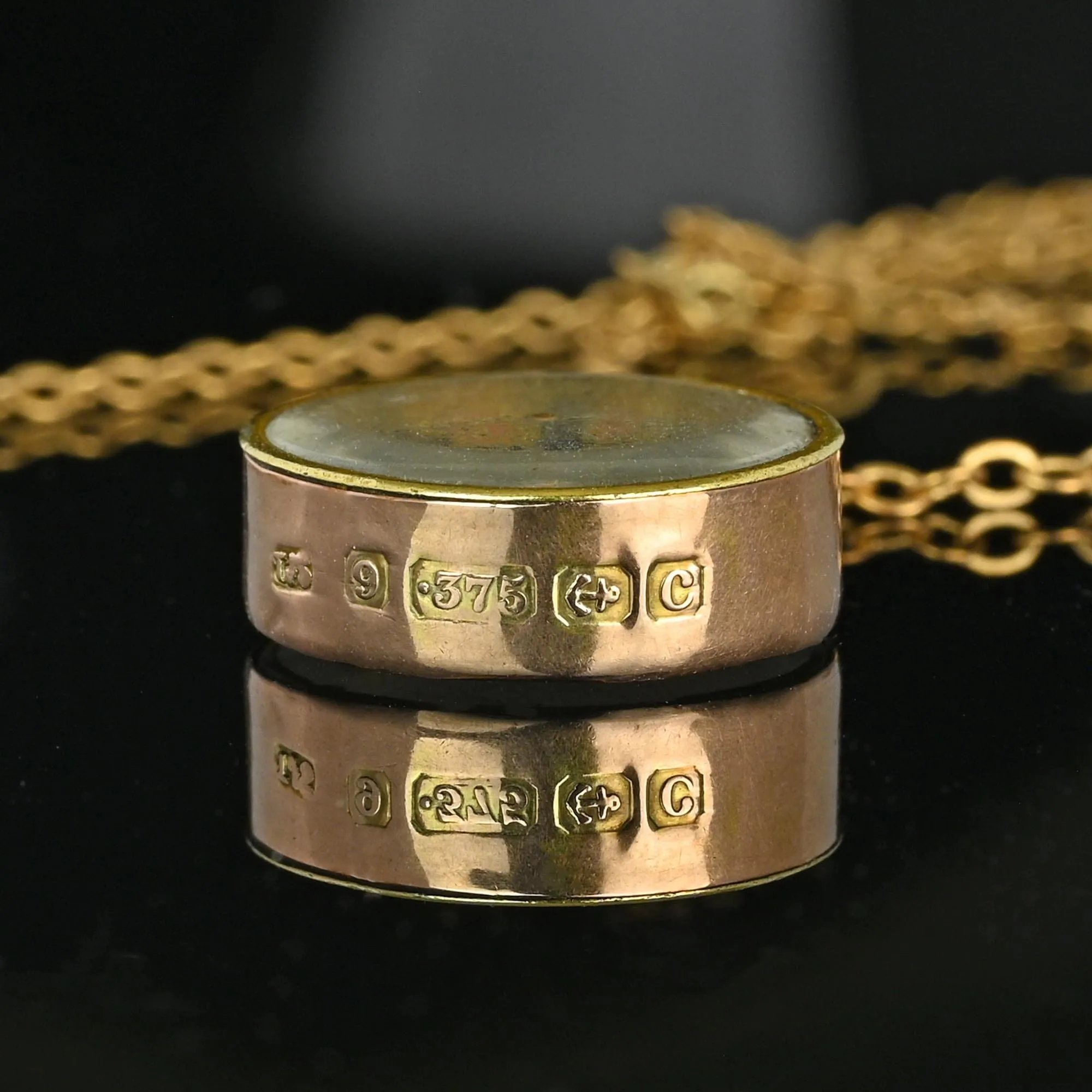 Antique Edwardian Solid Gold Working Compass Pendant Fob