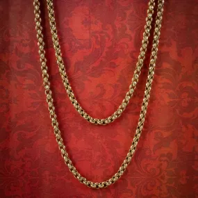 Antique Victorian 9ct Gold Guard Chain Necklace Circa 1900