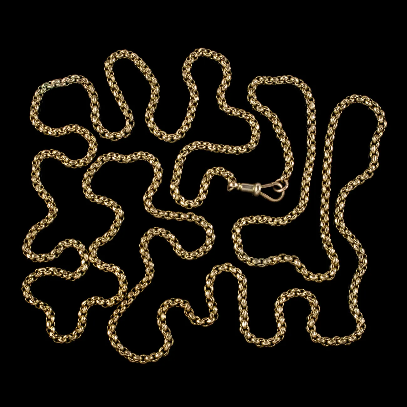 Antique Victorian 9ct Gold Guard Chain Necklace Circa 1900