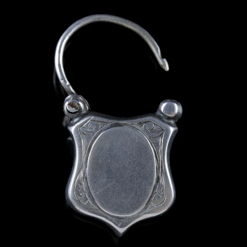 Antique Victorian Scottish Bracelet Agate Padlock Silver Circa 1860