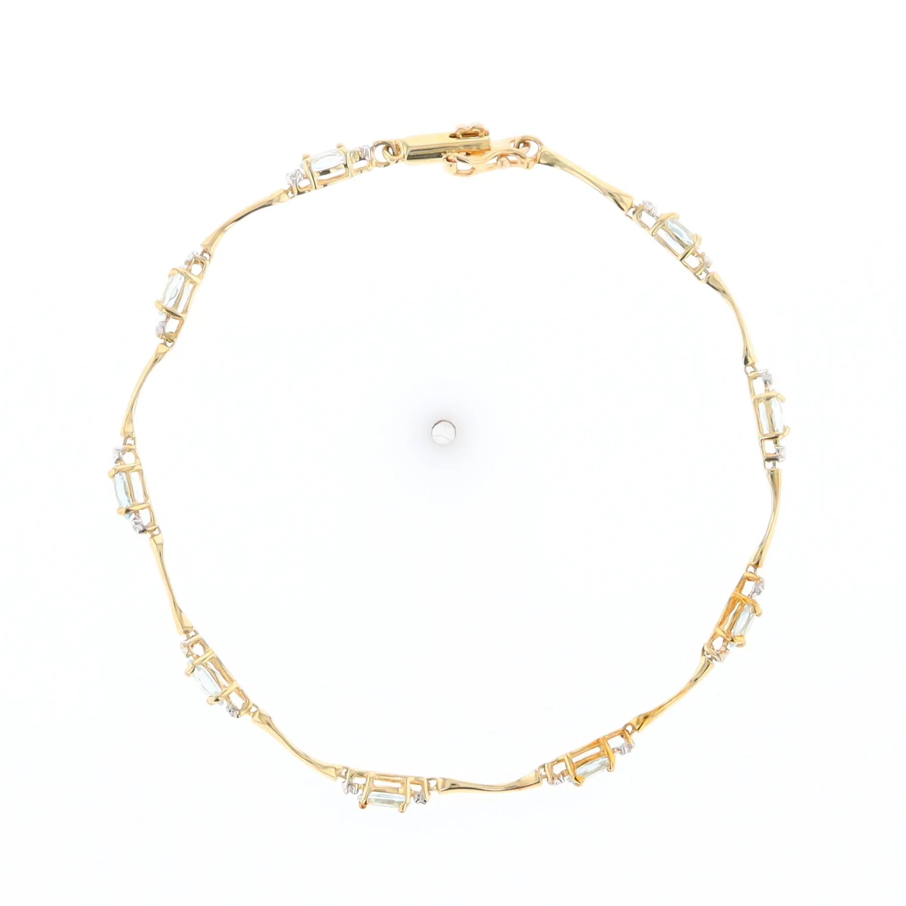 Aquamarine and Diamond Tennis Bracelet