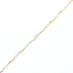Aquamarine and Diamond Tennis Bracelet