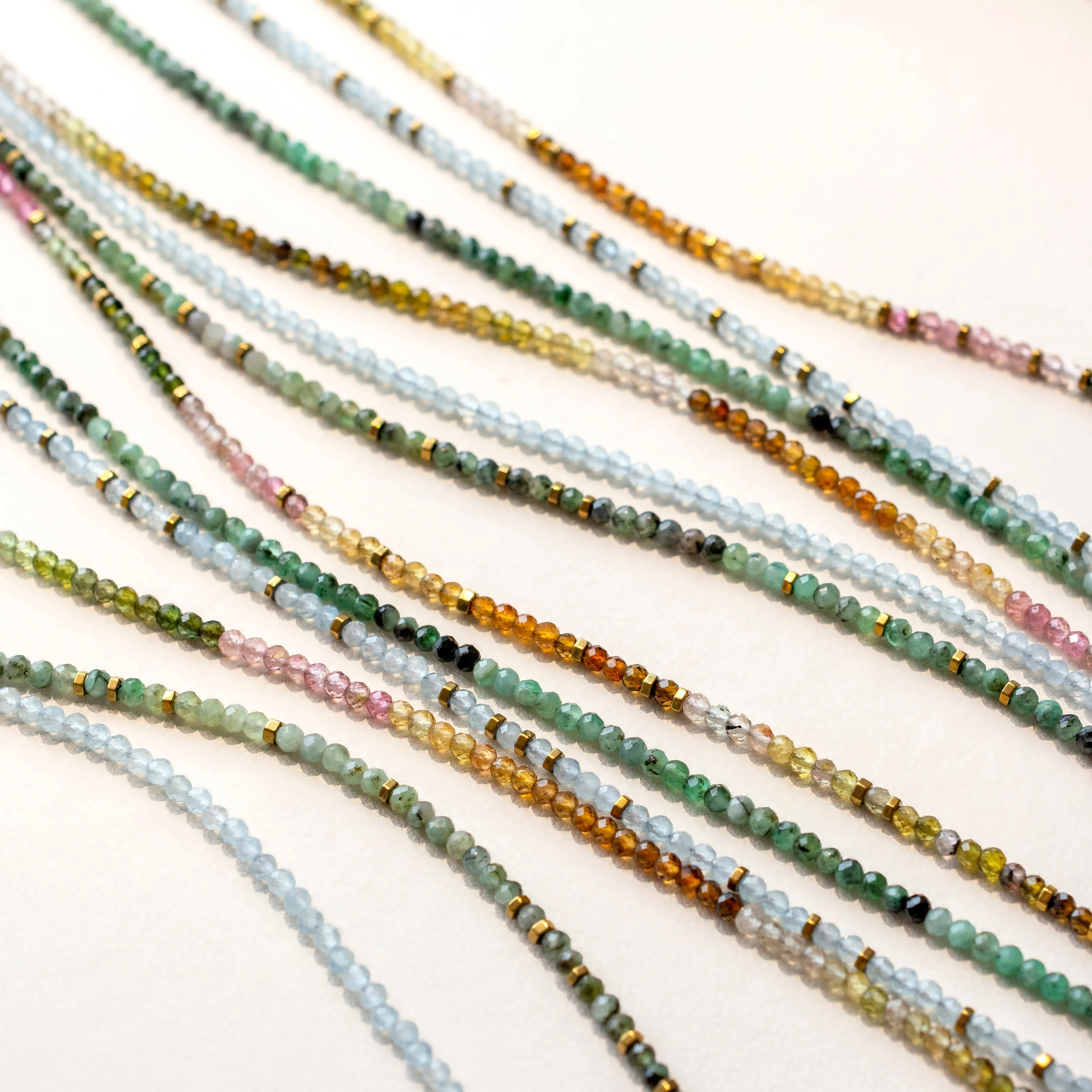 Aquamarine Wrap Bracelet - Necklace