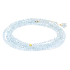 Aquamarine Wrap Bracelet - Necklace