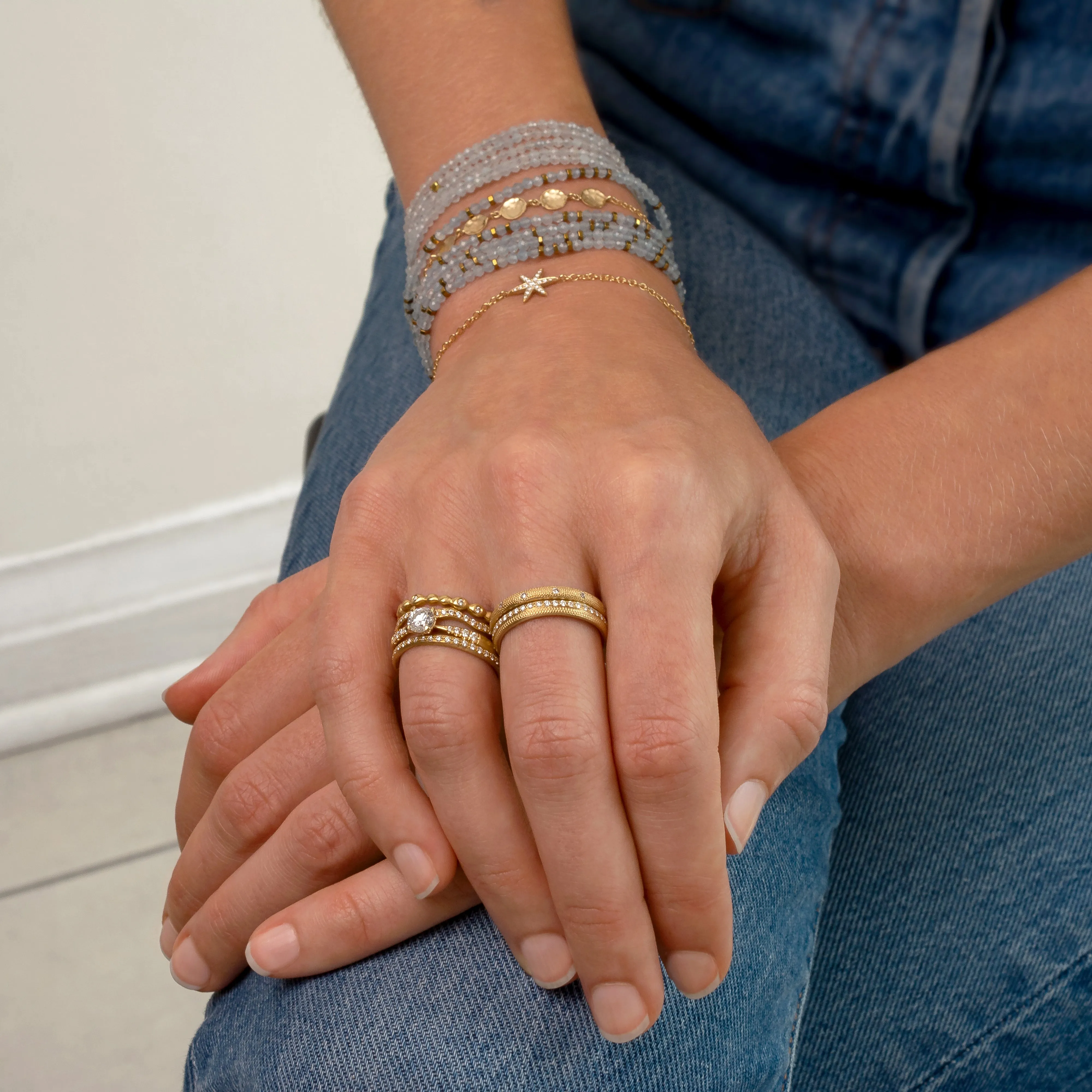 Aquamarine Wrap Bracelet - Necklace