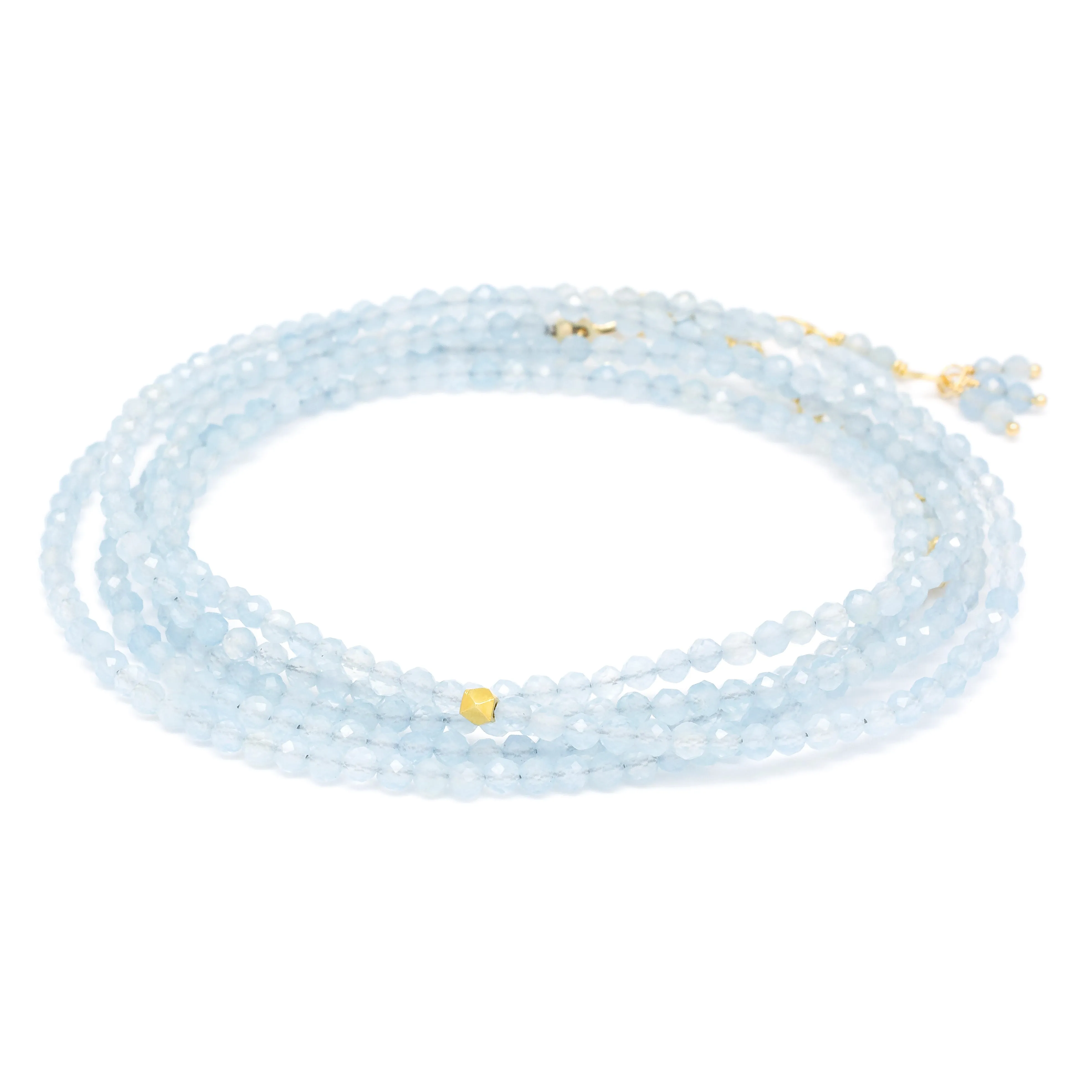 Aquamarine Wrap Bracelet - Necklace