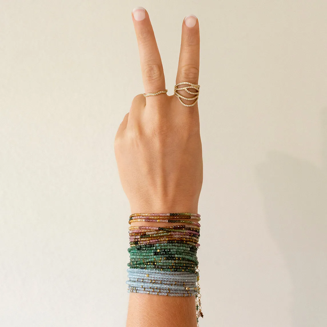 Aquamarine Wrap Bracelet - Necklace