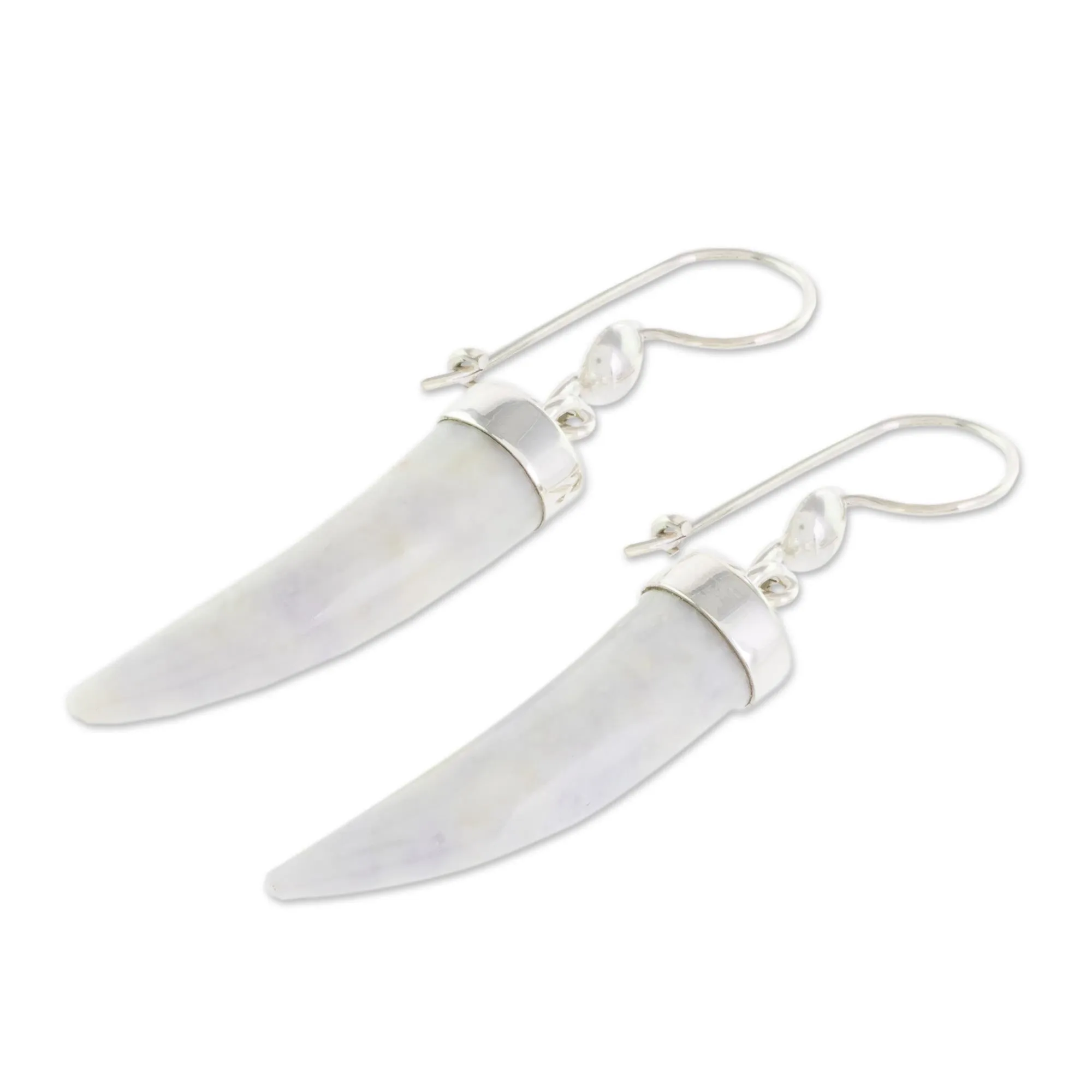 Artisan Crafted Lilac Jade Dangle Earrings - Forest Cat | NOVICA