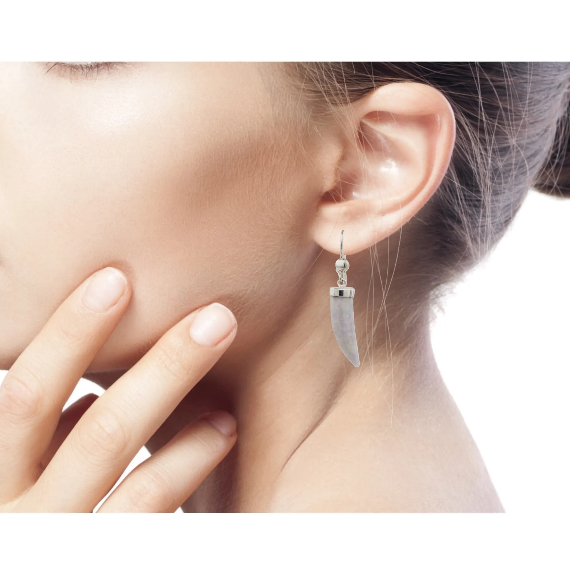 Artisan Crafted Lilac Jade Dangle Earrings - Forest Cat | NOVICA