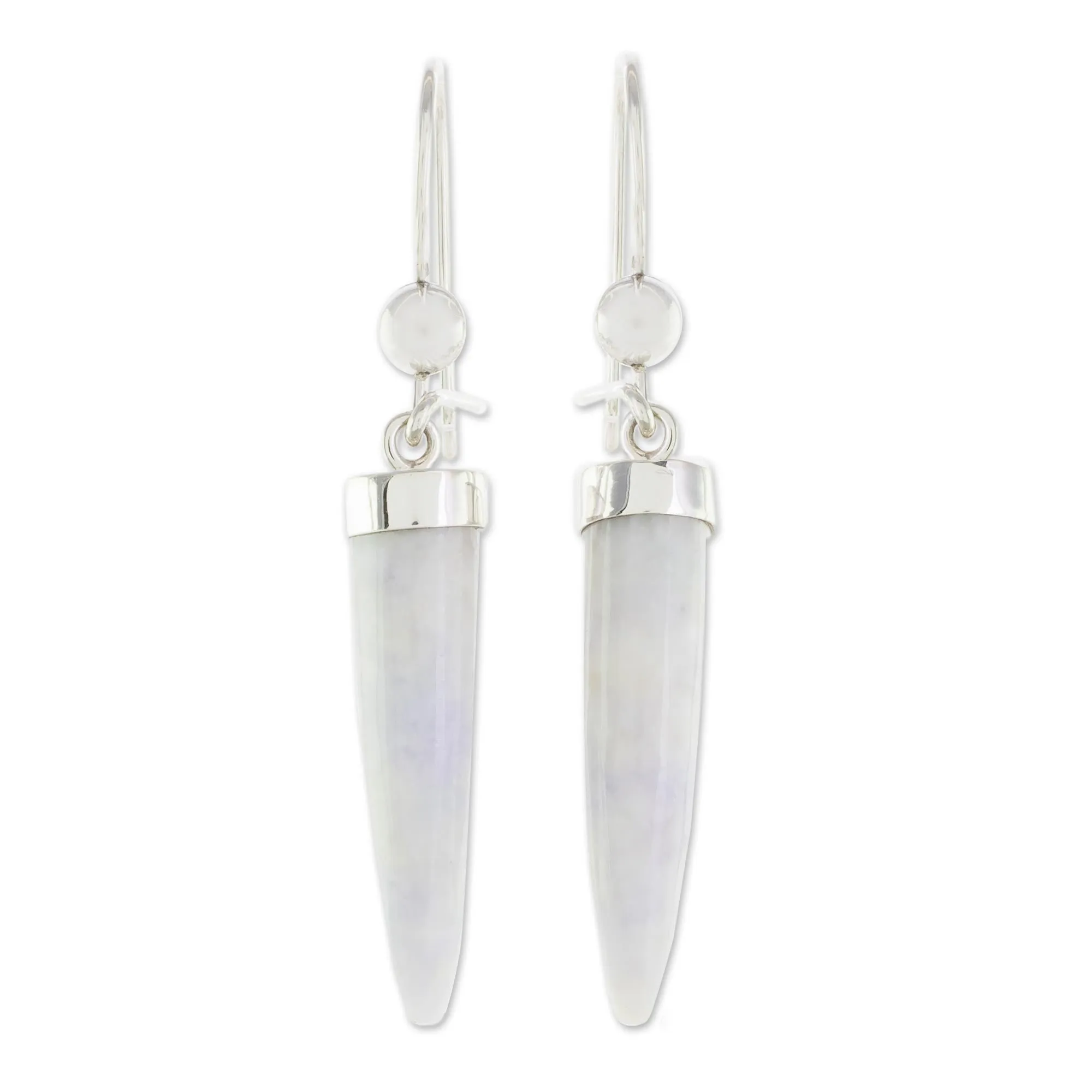 Artisan Crafted Lilac Jade Dangle Earrings - Forest Cat | NOVICA
