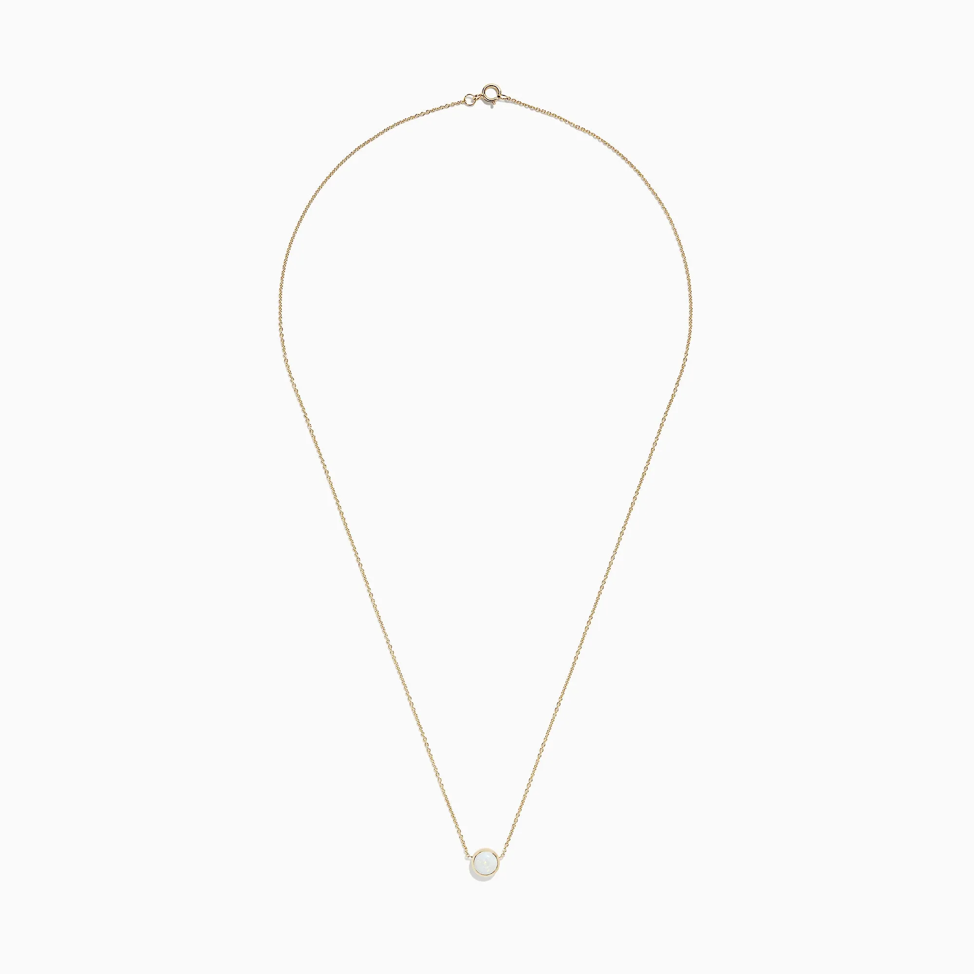 Aurora 14K Yellow Gold Bezel Set Opal Necklace, 0.55 TCW