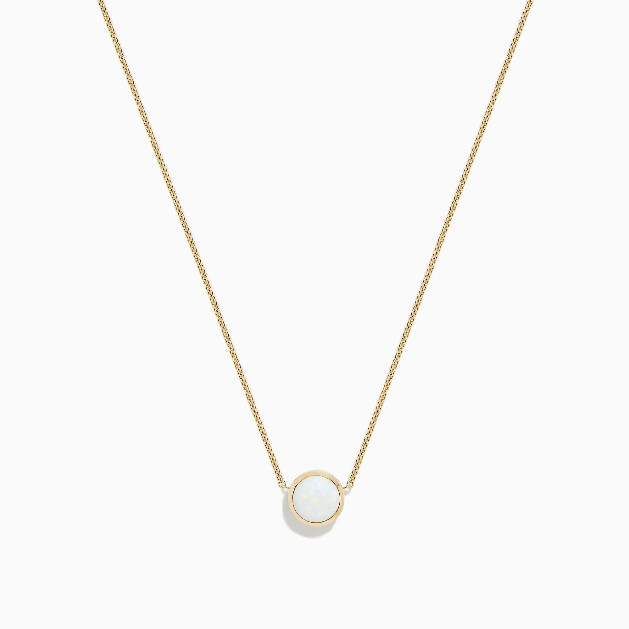 Aurora 14K Yellow Gold Bezel Set Opal Necklace, 0.55 TCW