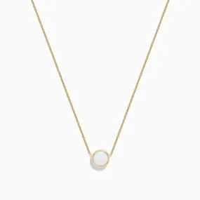 Aurora 14K Yellow Gold Bezel Set Opal Necklace, 0.55 TCW