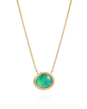 Australian Boulder Opal Engraved Necklace