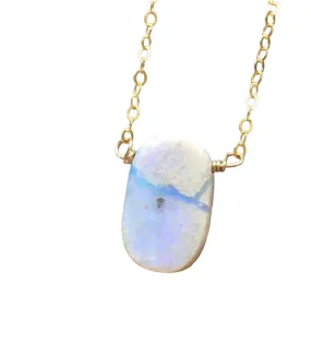 Australian Opal Pendant Necklace Gold Fill