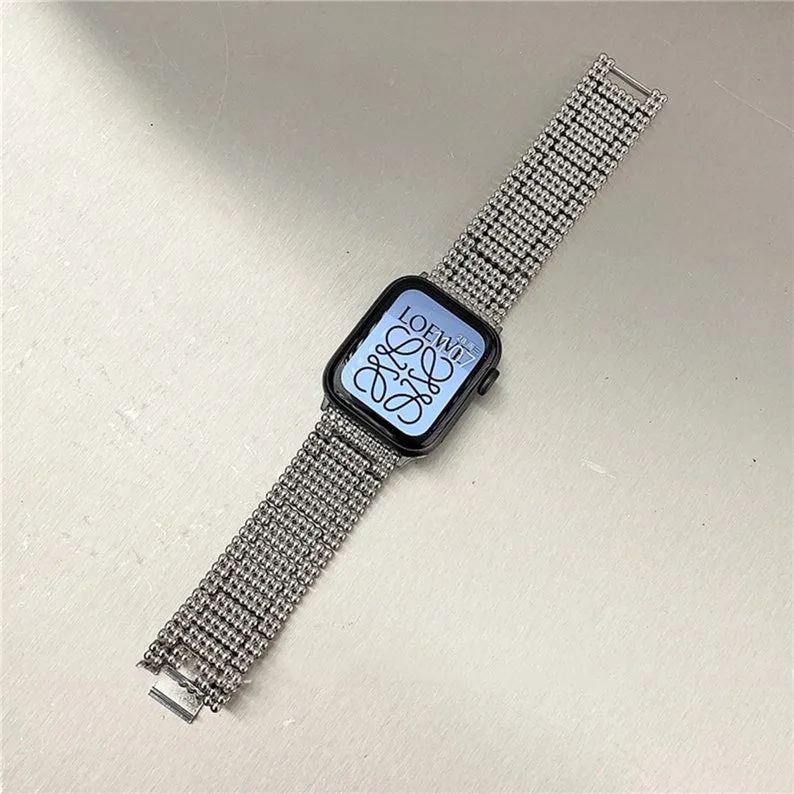 Balls Gold Apple Watch Band, iwatch Luxury Band 38mm 40mm 42mm 44mm, Women Men Black Watch Strap, Apple Watch Strap Series 1 2 3 4 5 6 SE