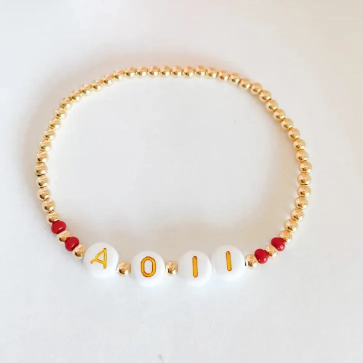 Beaded Blondes | A O II Color Sorority Bracelet