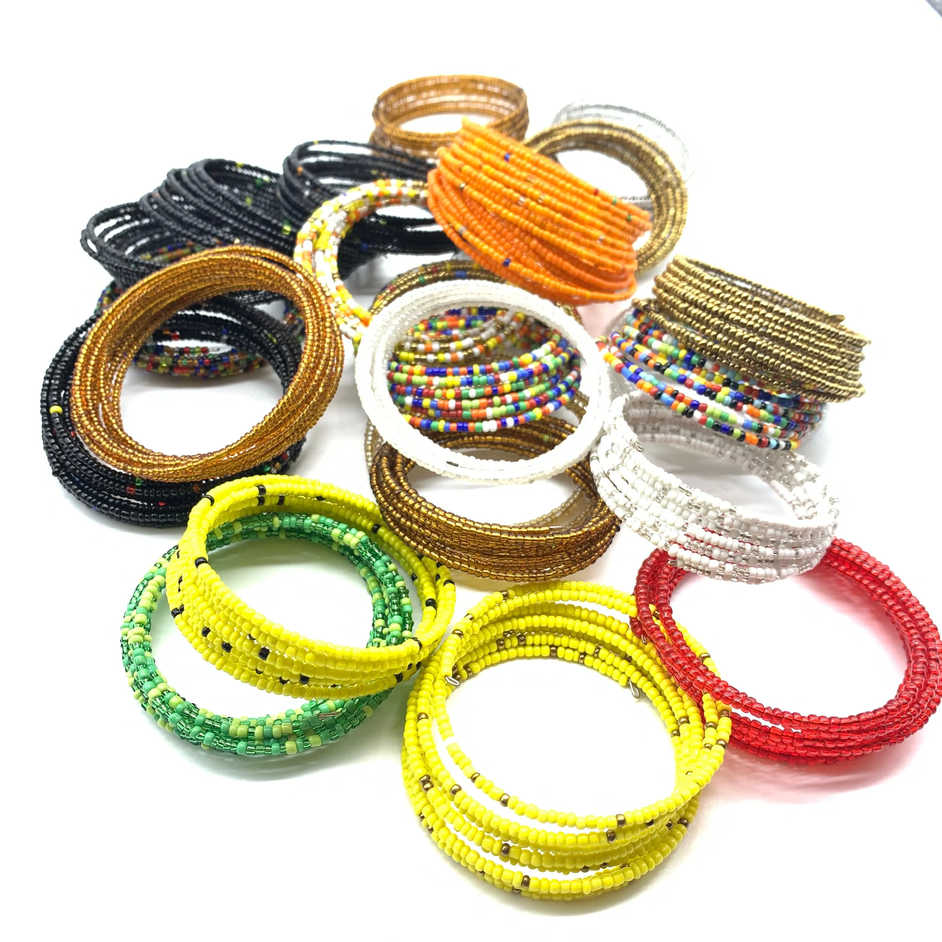 Beaded Coil Bracelet-Gold 5