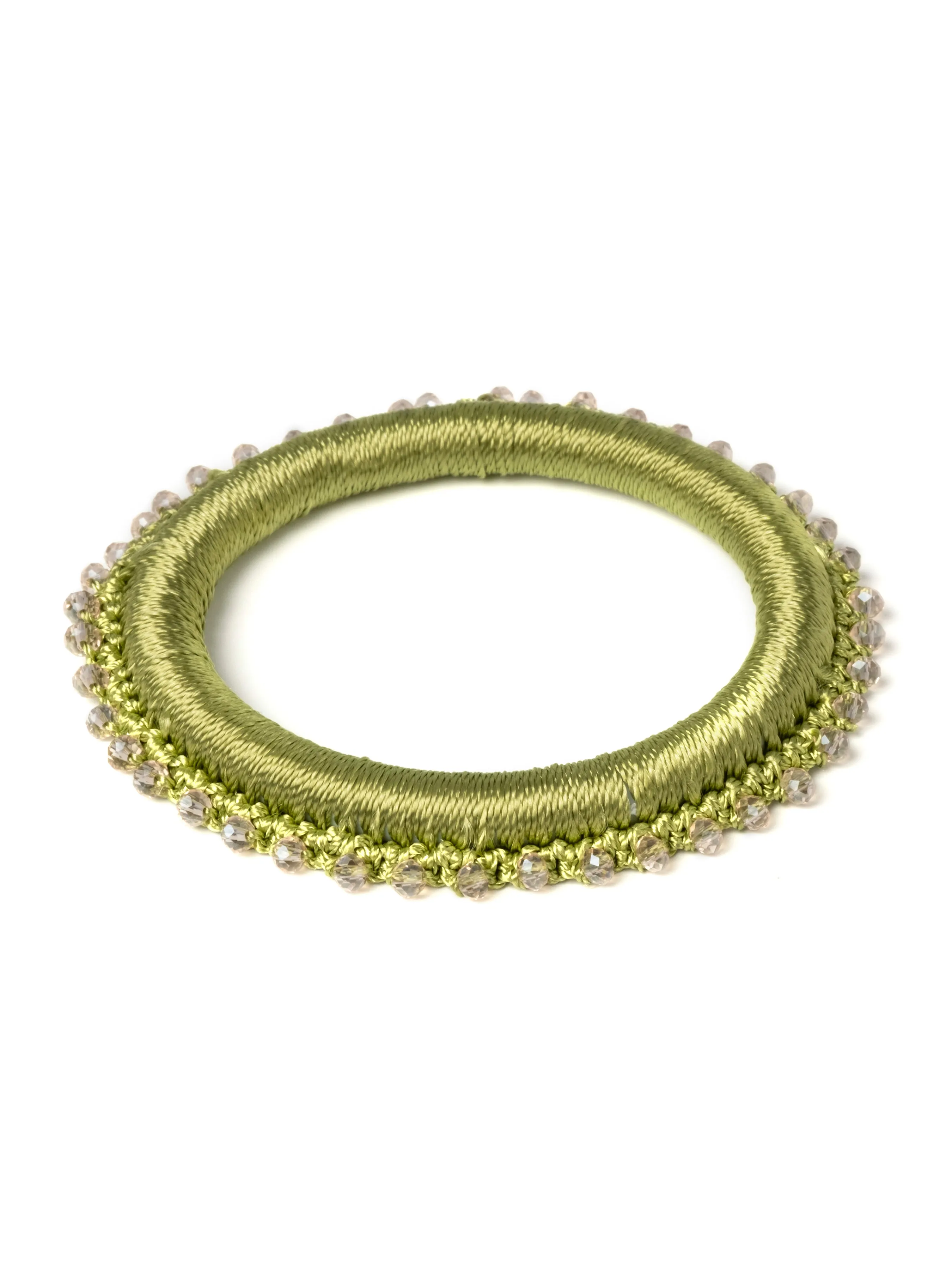 Beaded Crochet Bangle Bracelet