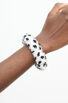 Black & White Beaded Sequin Bracelet