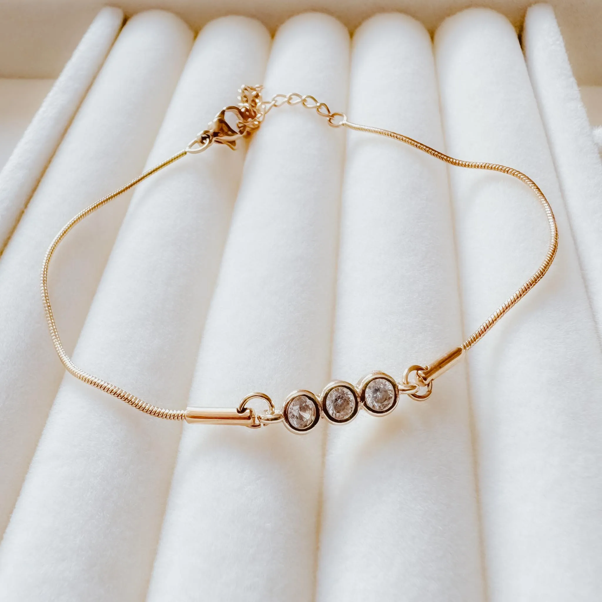 BLING Cubic Zirconia Titanium Steel 18k Plated Elegant Necklace Bracelet Series