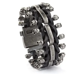 BRACELET SKULL ON LEATHER
