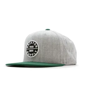 Brixton Oath III Snapback Cap - Heather Grey/Spruce