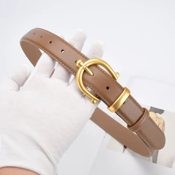 Caramel Women Genuine Leather Belt 焦糖色女士真皮皮带 KCBELT1052
