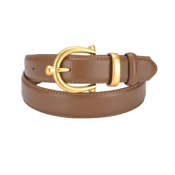 Caramel Women Genuine Leather Belt 焦糖色女士真皮皮带 KCBELT1052