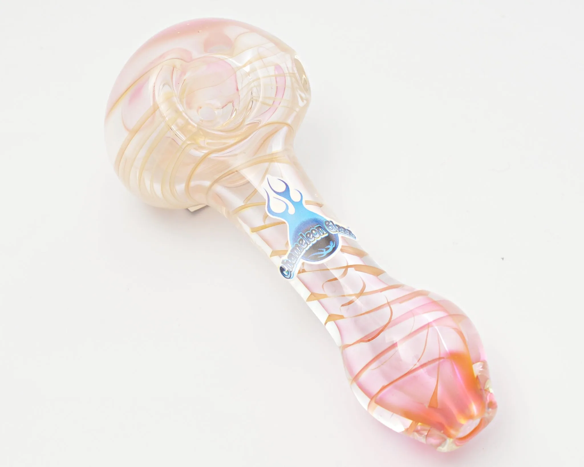 Chameleon Glass Ambiguity Vortex Gold Fumed Hand Pipe